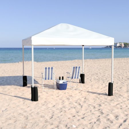 Flash Furniture 10'x10' White Pop Up Canopy Tent with Wheeled Case JJ-GZ1010PKG-WH-GG